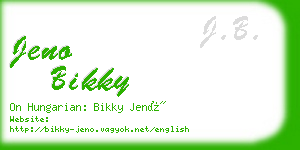 jeno bikky business card